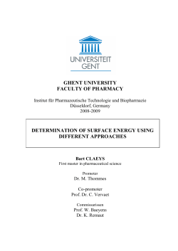 ghent university faculty of pharmacy determination of surface energy