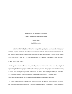 The Failure of the Minor-Party Movement Causes, Consequences