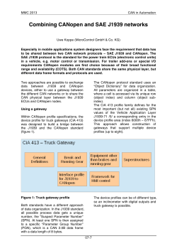 Combining CANopen and SAE J1939 networks