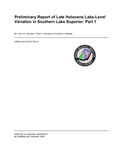 Preliminary Report of Late Holocene Lake-Level