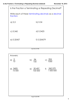 Is the Fraction a Terminating or Repeating Decimal