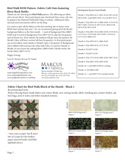Bird Walk BOM Pattern -Fabric Call