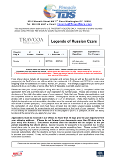 Legends of Russian Czars - Travel Document Systems