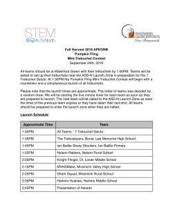 Pumpkin Fling - Mini-Trubuchet Launch Schedule