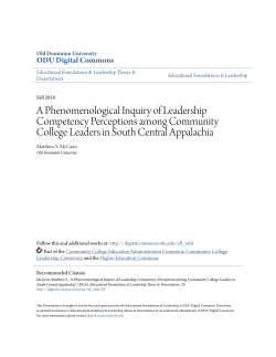 A Phenomenological Inquiry of Leadership Competency