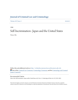 Self-Incrimination--Japan and the United States