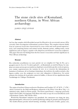 The stone circle sites of Komaland, northern Ghana, in West African