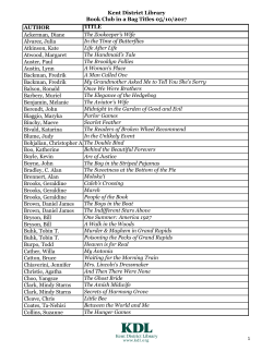 Kent District Library Book Club in a Bag Titles 05/10/2017 AUTHOR