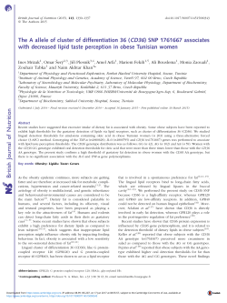 The A allele of cluster of differentiation 36 (CD36)