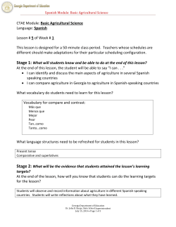 CTAE Module: Basic Agricultural Science Language: Spanish