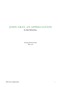 John Gray, An Appreciation - College of Social Sciences and