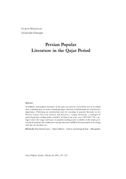 Persian Popular Literature in the Qajar Period