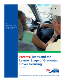 Parents, Teens and the Learner Stage of Graduated Driver Licensing