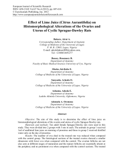 Effect of Lime Juice (Citrus Aurantifolia) on
