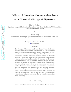 Failure of Standard Conservation Laws at a Classical Change of