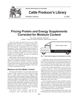 Pricing Protein and Energy Supplements Corrected for Moisture