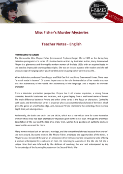 Miss Fisher`s Murder Mysteries Teacher Notes - English