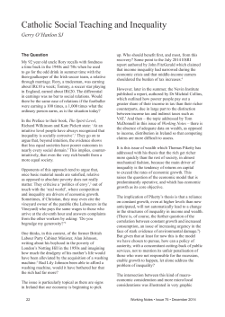 Catholic Social Teaching and Inequality