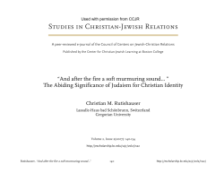 The Abiding Significance of Judaism for Christian Identity