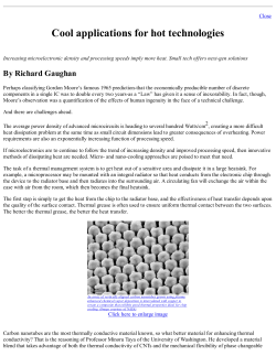 Cool applications for hot technologies