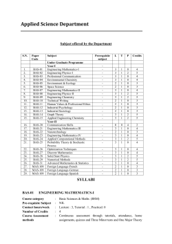 Applied Science Department - Madan Mohan Malaviya University of