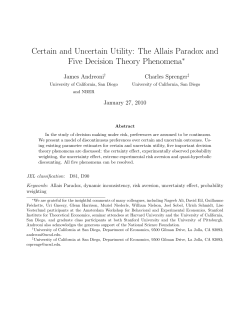 Certain and Uncertain Utility - David Levine`s Economic and Game