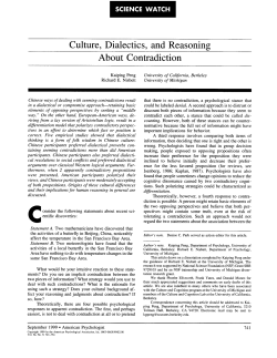 Culture, Dialectics, and Reasoning About Contradiction