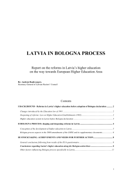 Latvia - European Higher Education Area and Bologna Process
