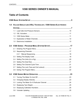 V300 Series Owners Manual - Vulcan | On