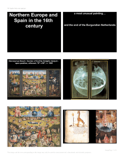 Late Renaissance and Mannerism in 16th c. N. E. and Spain