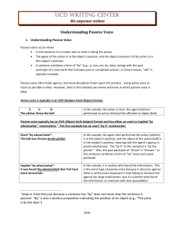 Understanding Passive Voice - University of Colorado Denver