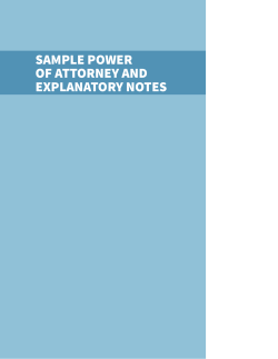 sample power of attorney and explanatory notes