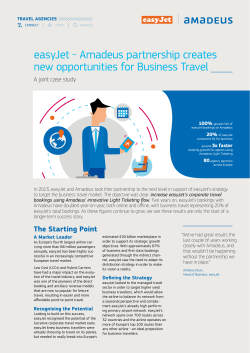 easyJet - Amadeus partnership creates new opportunities for