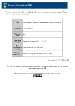 Title Field boundary stone walls as exemplars of `novel` ecosystems