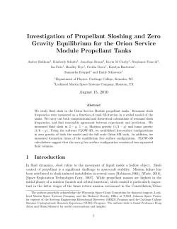 Investigation of Propellant Sloshing and Zero Gravity