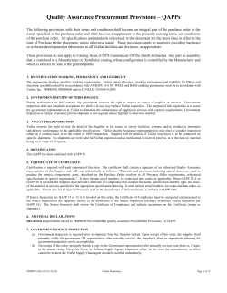 quality assurance procurement provisions