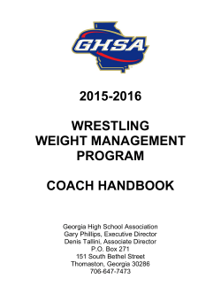 2015-2016 wrestling weight management program coach