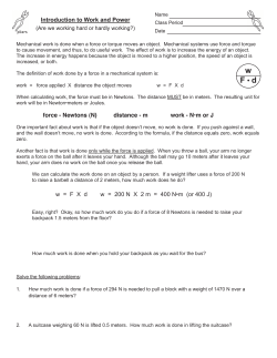 Introduction to Work and Power