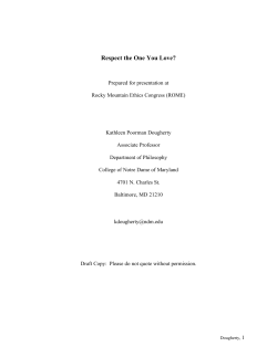 Respect the One You Love? - University of Colorado Boulder