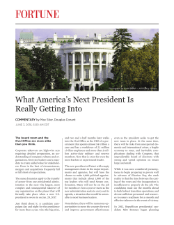 What America`s Next President Is Really Getting Into