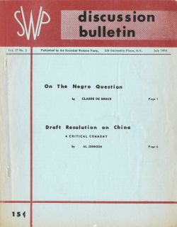 On The Negro Question Draft Resolut i on on Ch ina