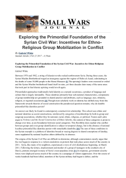 Exploring the Primordial Foundation of the Syrian Civil War