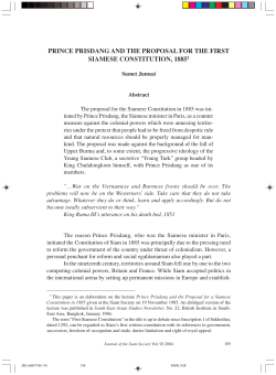 prince prisdang and the proposal for the first siamese constitution