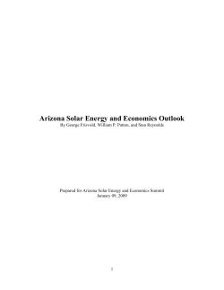 Arizona Solar Energy and Economics Outlook