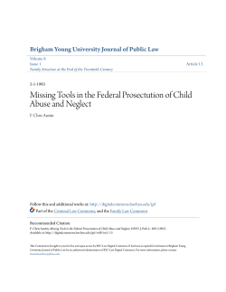 Missing Tools in the Federal Prosectution of Child Abuse and Neglect
