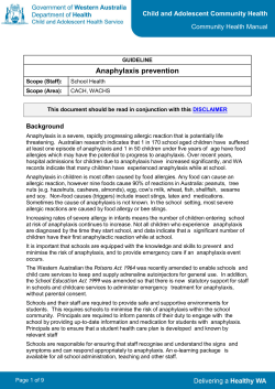 Anaphylaxis prevention