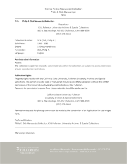 Science Fiction Manuscript Collection Philip K. Dick Manuscripts SC.6