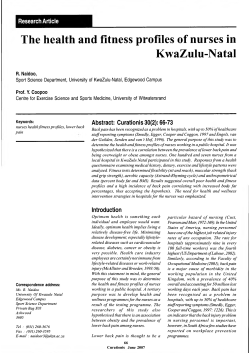 The health and fitness profiles of nurses in