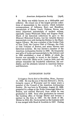 8 American Antiquarian Society [April, Mr. Bixby was widely known