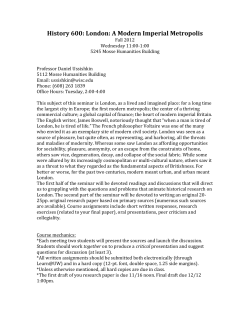 History 600: London: A Modern Imperial Metropolis